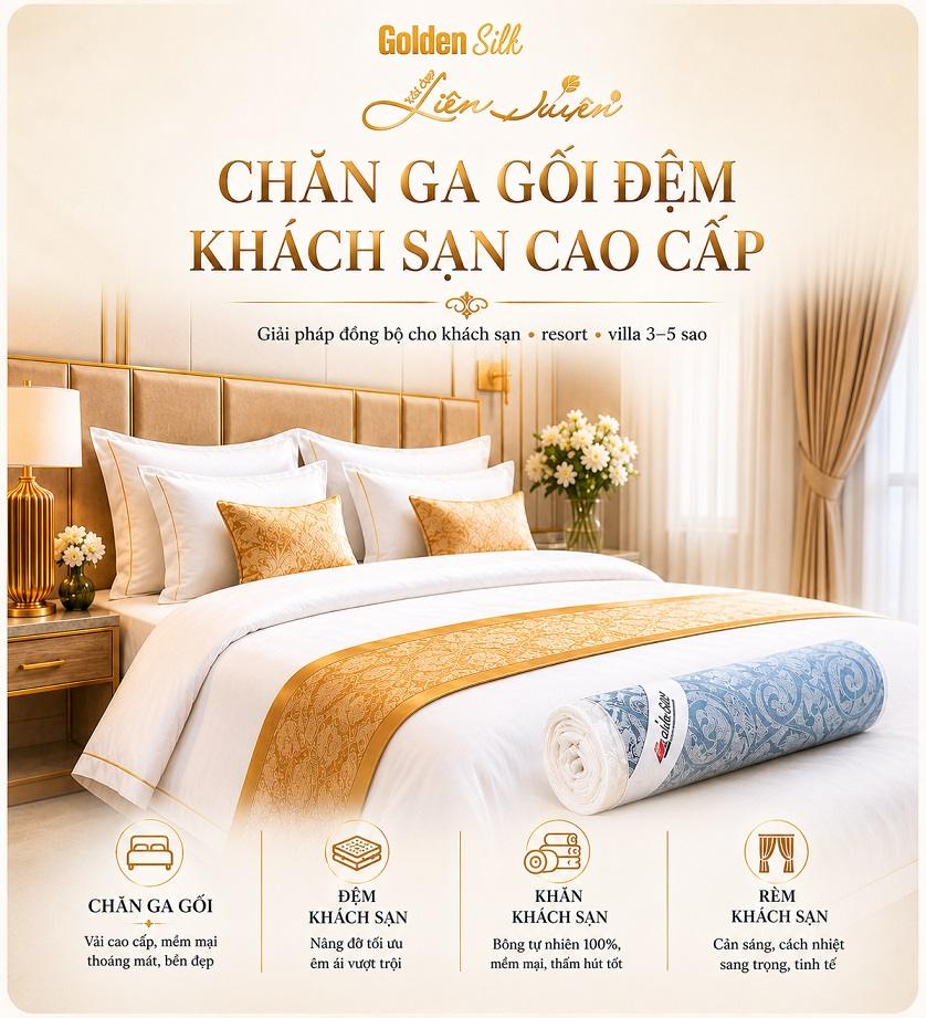 Bộ chăn ga gối khách sạn cao cấp