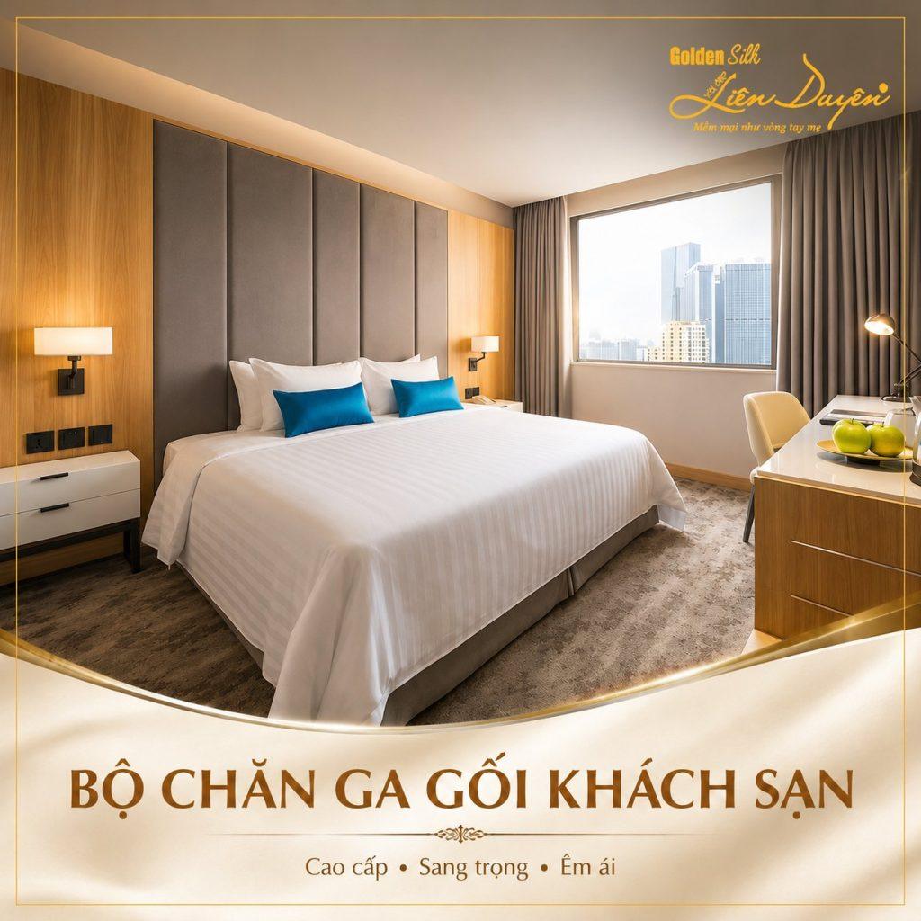 Bộ Chăn Ga Gối Khách Sạn 2 Sao – Vải CVC