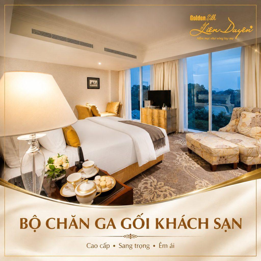 Bộ Chăn Ga Gối Khách Sạn 3 Sao – Vải CVC