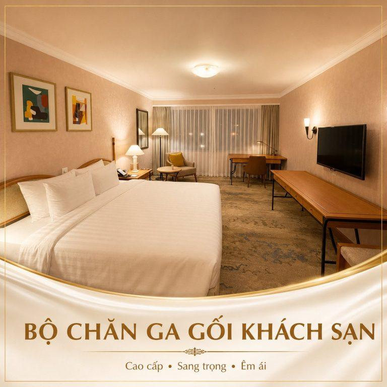 Bộ chăn ga gối khách sạn 5 sao, 3 sản phẩm (Mã SP: GS004)