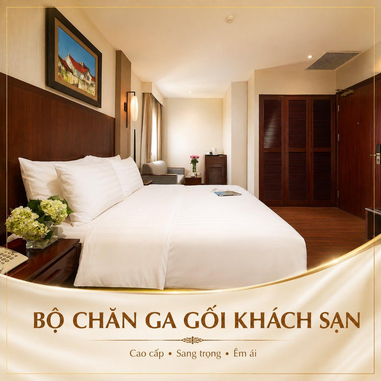 Bộ chăn ga gối khách sạn dùng đối chiếu khi so sánh báo giá theo chỉ số sợi