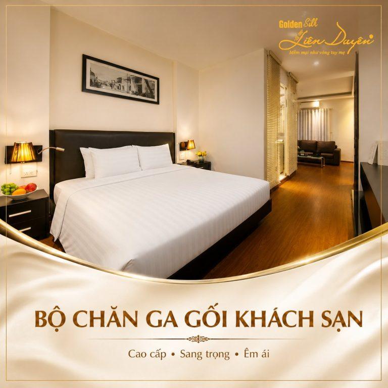 Bộ chăn ga gối khách sạn 5 sao, 3 sản phẩm (Mã SP: GS006)