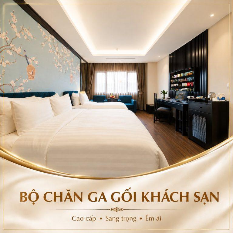 Bộ chăn ga gối khách sạn 5 sao, 3 sản phẩm (Mã SP: GS007)