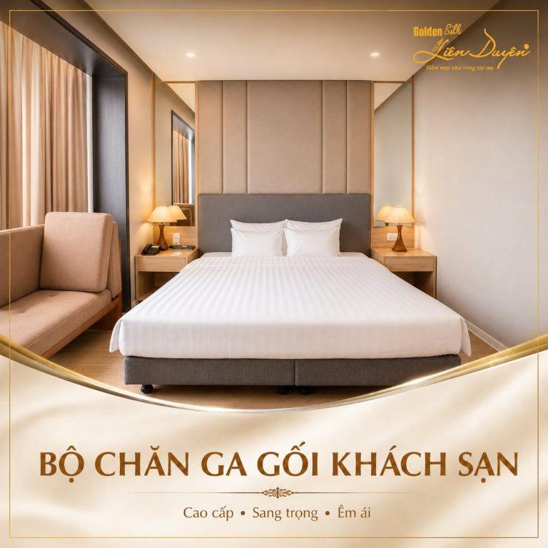 Bộ chăn ga gối khách sạn 5 sao, 3 sản phẩm (Mã SP: GS008)
