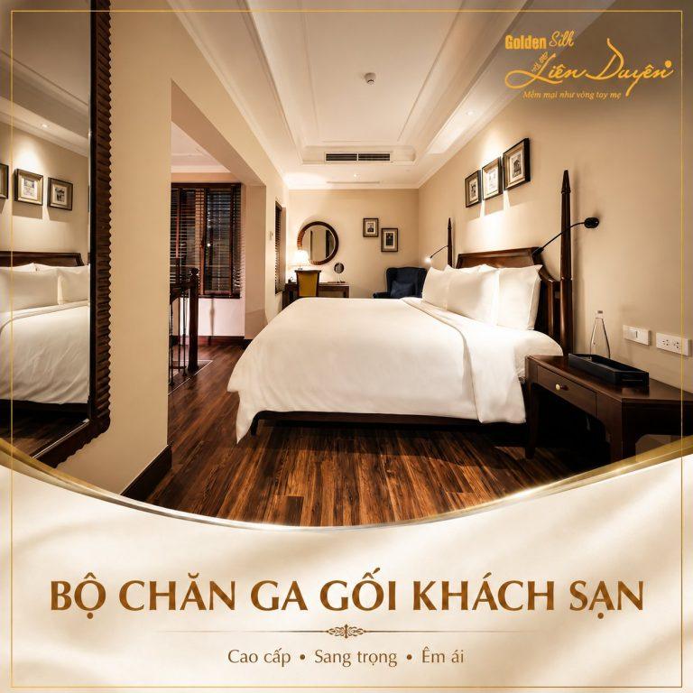 Bộ chăn ga gối khách sạn 5 sao, 3 sản phẩm (Mã SP: GS009)