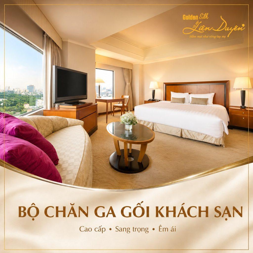 Bộ chăn ga gối khách sạn 5 sao, 3 sản phẩm (Mã SP: GS010)