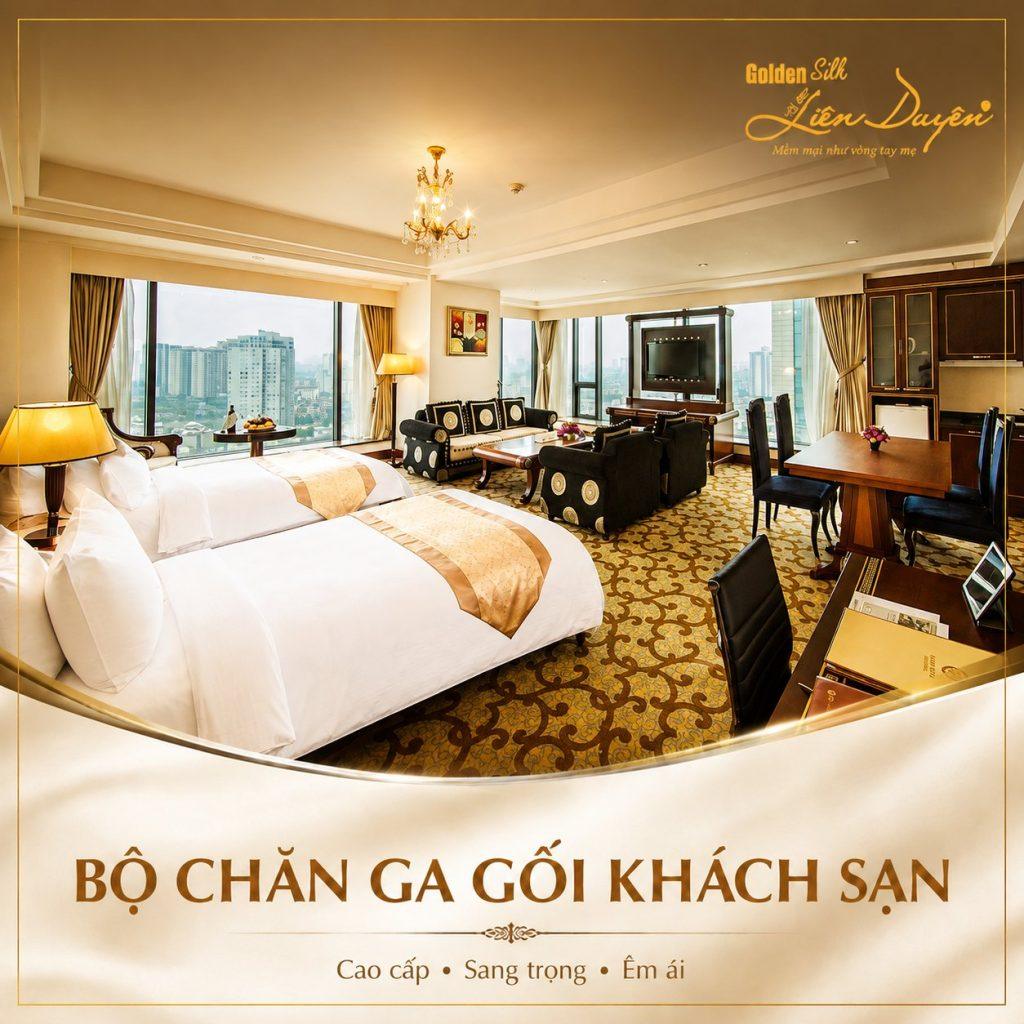 Bộ chăn ga gối khách sạn 5 sao, 3 sản phẩm (Mã SP: GS011)