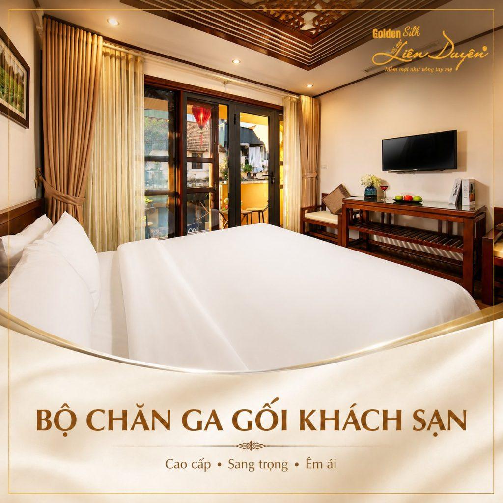 Bộ chăn ga gối khách sạn 5 sao, 7 sản phẩm (Mã SP: GS017)