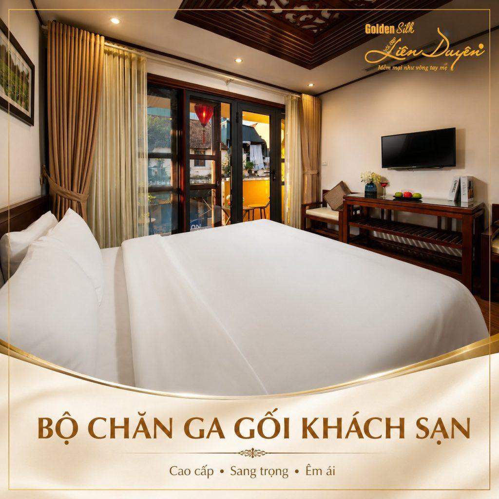 Bộ Chăn Ga Gối Khách Sạn 5 Sao – Vải CVC