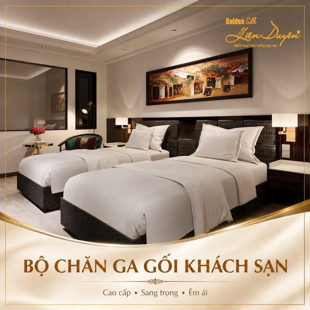 Bộ Chăn Ga Gối Khách Sạn T200 Trắng Trơn
