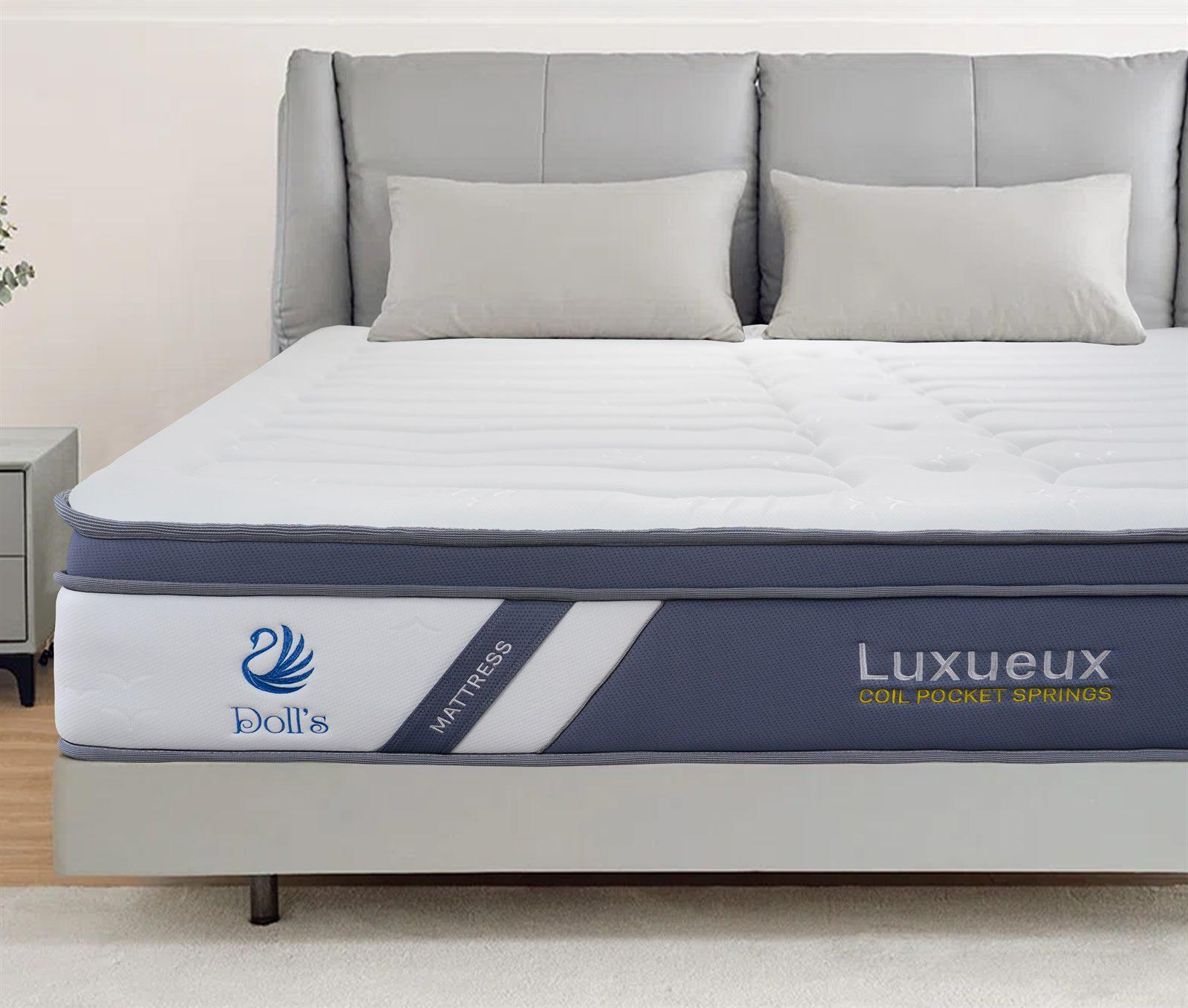Cận cảnh đệm lò xo Luxueux với lớp latex và bông kháng khuẩn