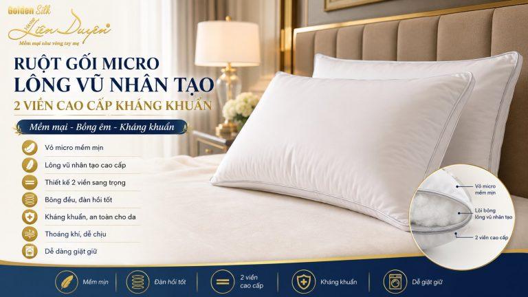Ruột gối Micro lông vũ nhân tạo cao cấp kháng khuẩn