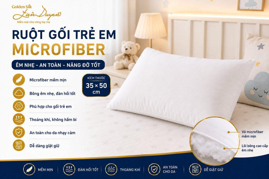 Ruột gối trẻ em Microfiber 35×50