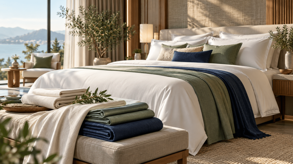 Xu Hướng Đồ Vải Khách Sạn 2027: Tencel, Bamboo, Khách Sạn Xanh & Cá Nhân Hóa