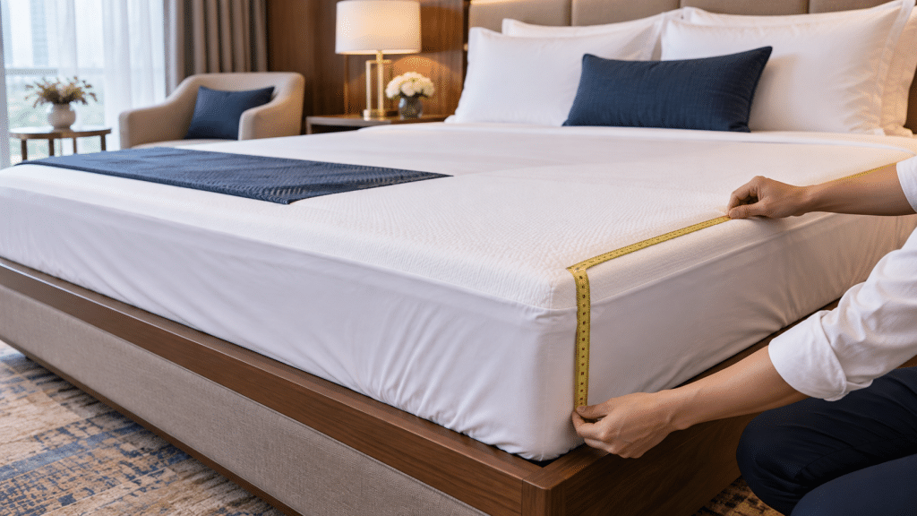 Cách đo topper nệm khách sạn theo kích thước đệm, ga và khung giường