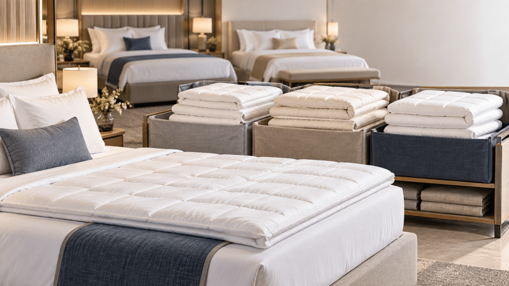 Quản lý size topper nệm khách sạn cho nhiều hạng phòng: mã hóa và bổ sung