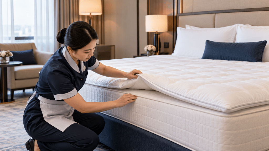 Khi nào cần kiểm tra hoặc thay topper nệm khách sạn? Khung quyết định không dựa vào tuổi thọ cố định