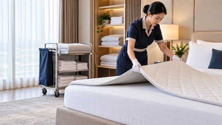 SOP housekeeping: thay, gấp và lưu kho topper nệm khách sạn